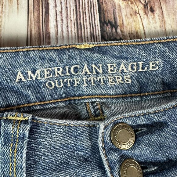 American Eagle ARTIST CROP Womens Size 6 Blue Low Rise Jeans Denim Pants 31x25.5 - Picture 7 of 10